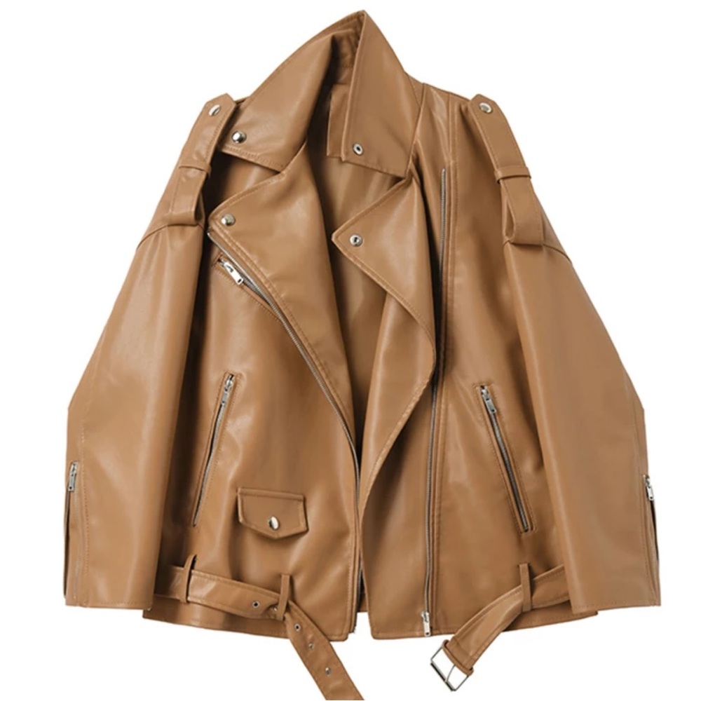Faux Leather Oversized Jacket